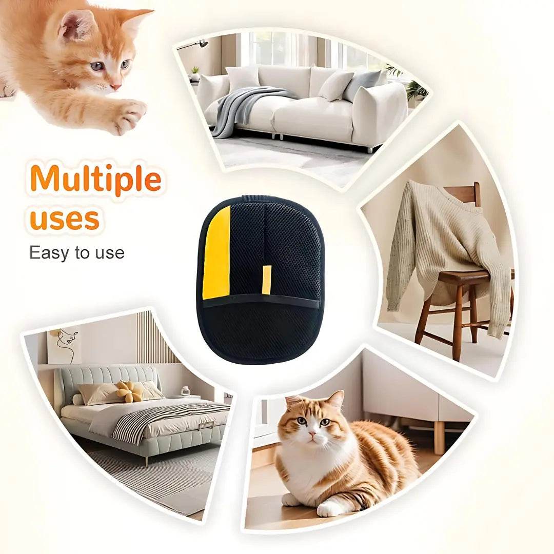 Pet hair removal gloves