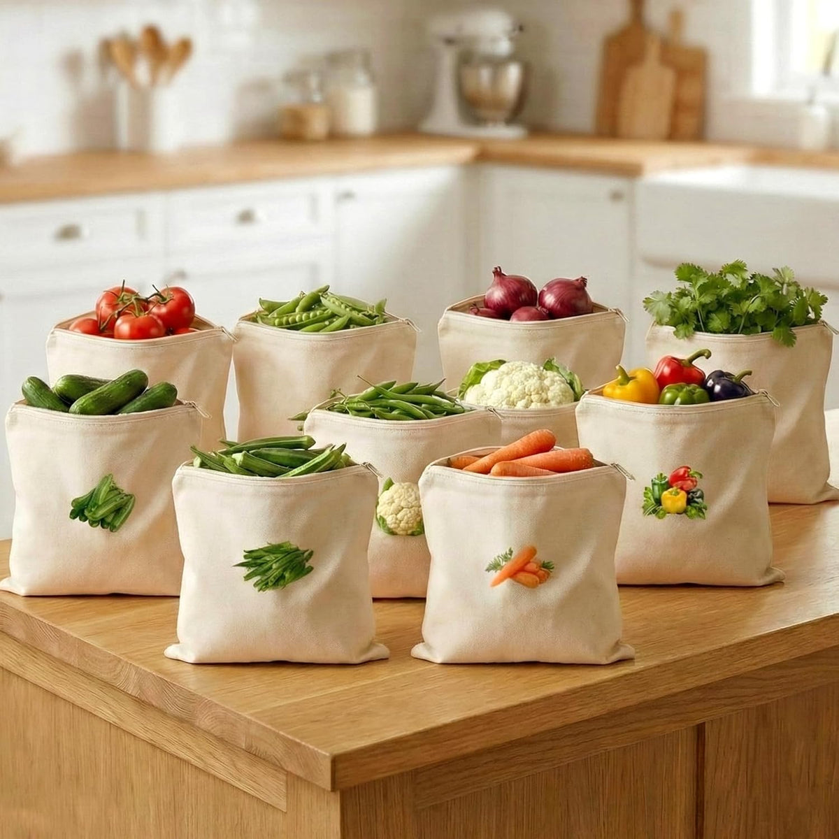 Reusable Vegetable & Fruit Storage Bags