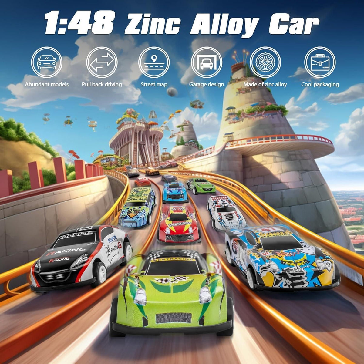 48 Pcs Die Cast Pull Back Cars